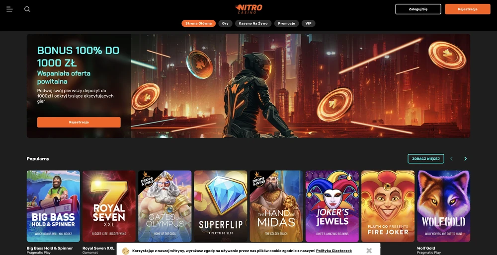 Nitro Casino desktop screenshot